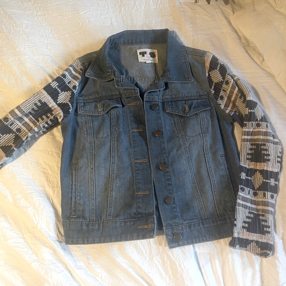 Vintage Aztec rancho print Jean jacket size S